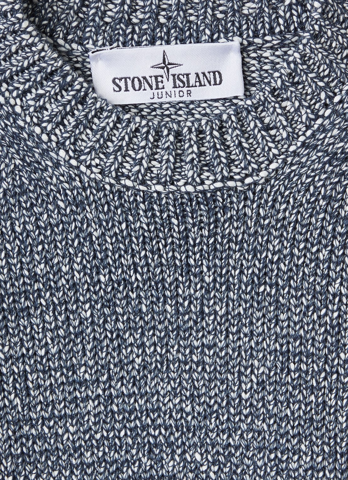 Stone Island 00014 grofgebreide trui met gemêleerd dessin - detail 3 donkerblauw