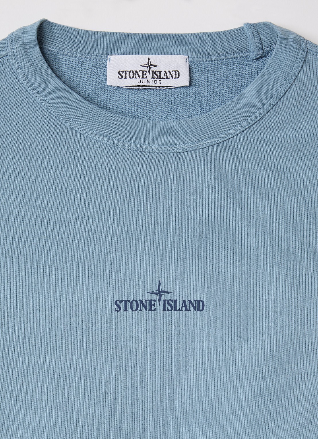 Stone Island 00018 sweater met logo- en backprint - detail 3 blauw