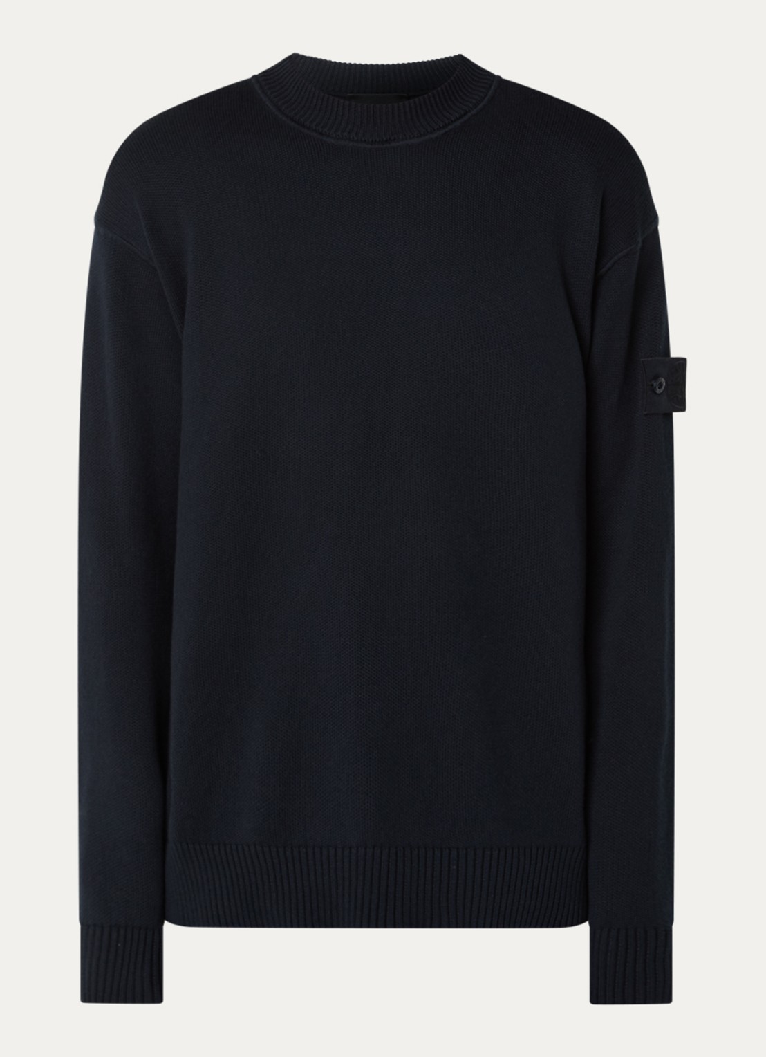 Stone Island 00063 fijngebreide trui in kasjmierblend met logo - voorkant 4 donkerblauw