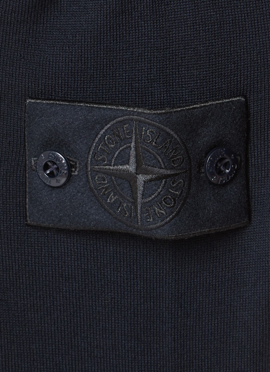 Stone Island 00074 fijngebreide pullover van scheerwol met logo - detail 5 donkerblauw