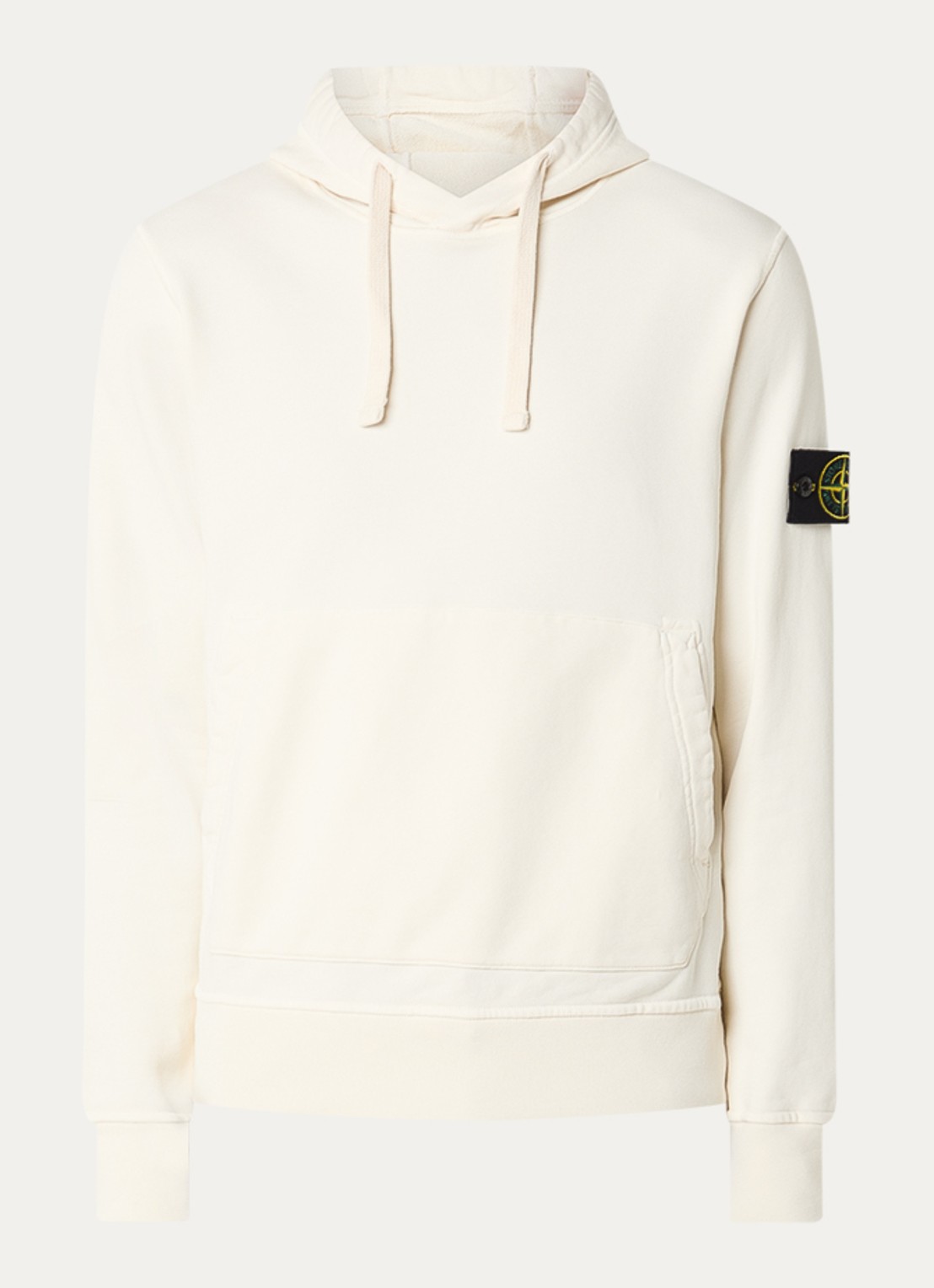 Stone Island 08514 Felpa sweatvest met logo - voorkant creme