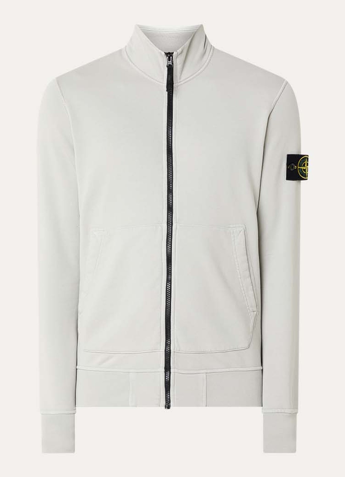 Stone Island 08514 Felpa sweatvest met logo - voorkant 4 grijs