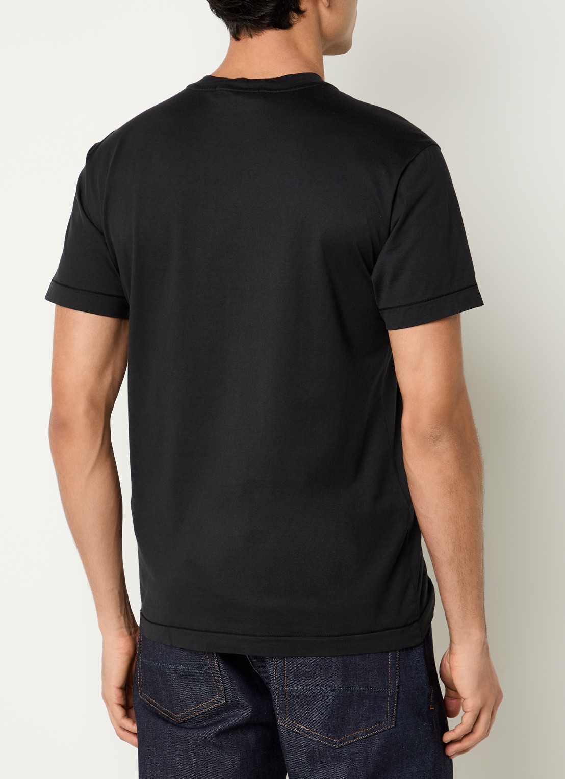 Stone Island 11002 T-shirt met logo - achterkant 2 zwart