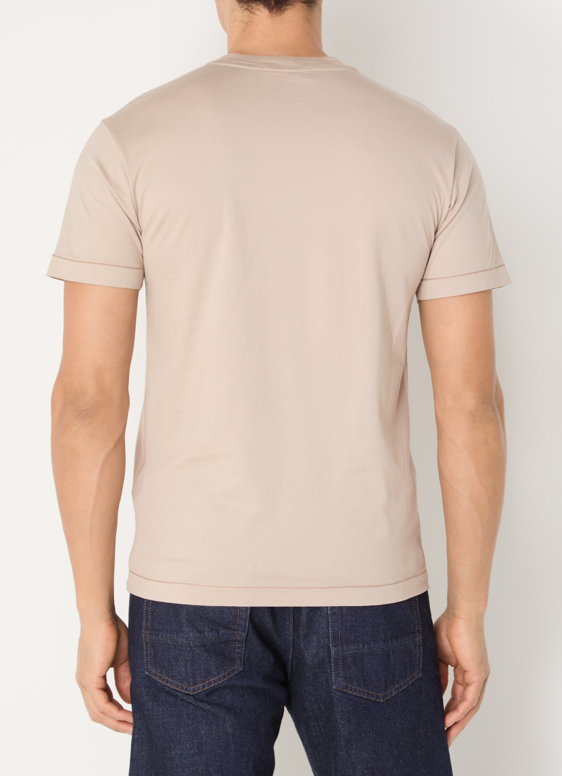 Stone Island 11002 T-shirt met logo - achterkant 5 donkerbeige