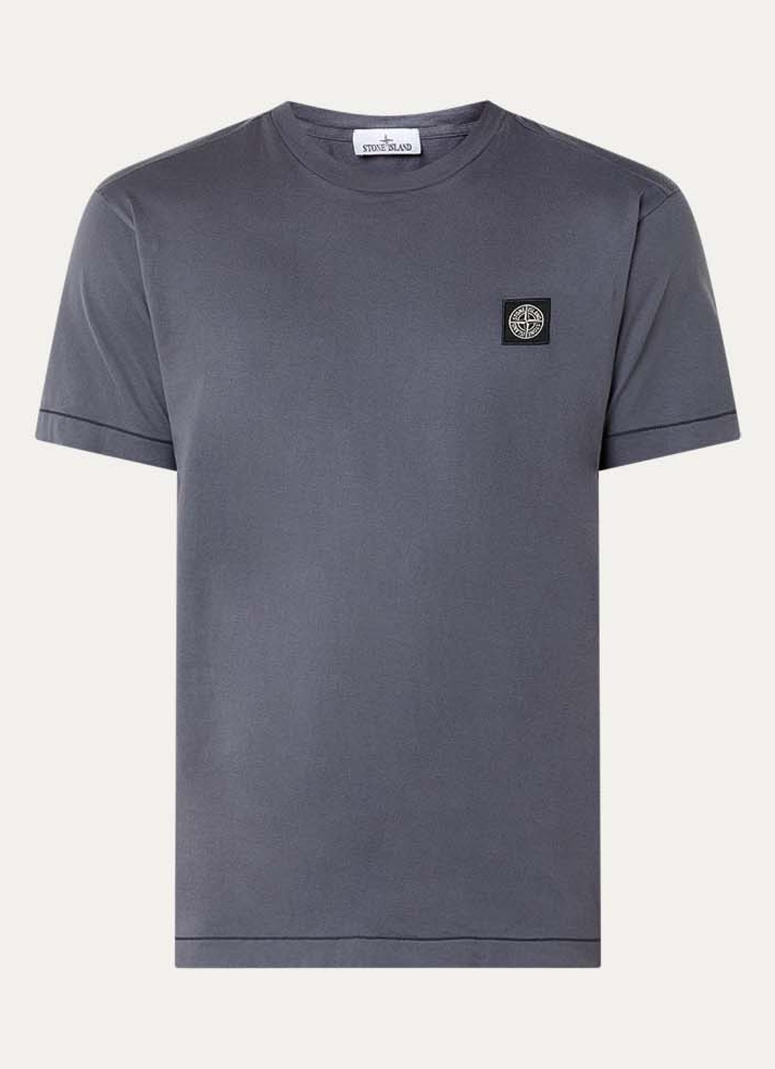 Stone Island 11002 T-shirt met logo - voorkant paars