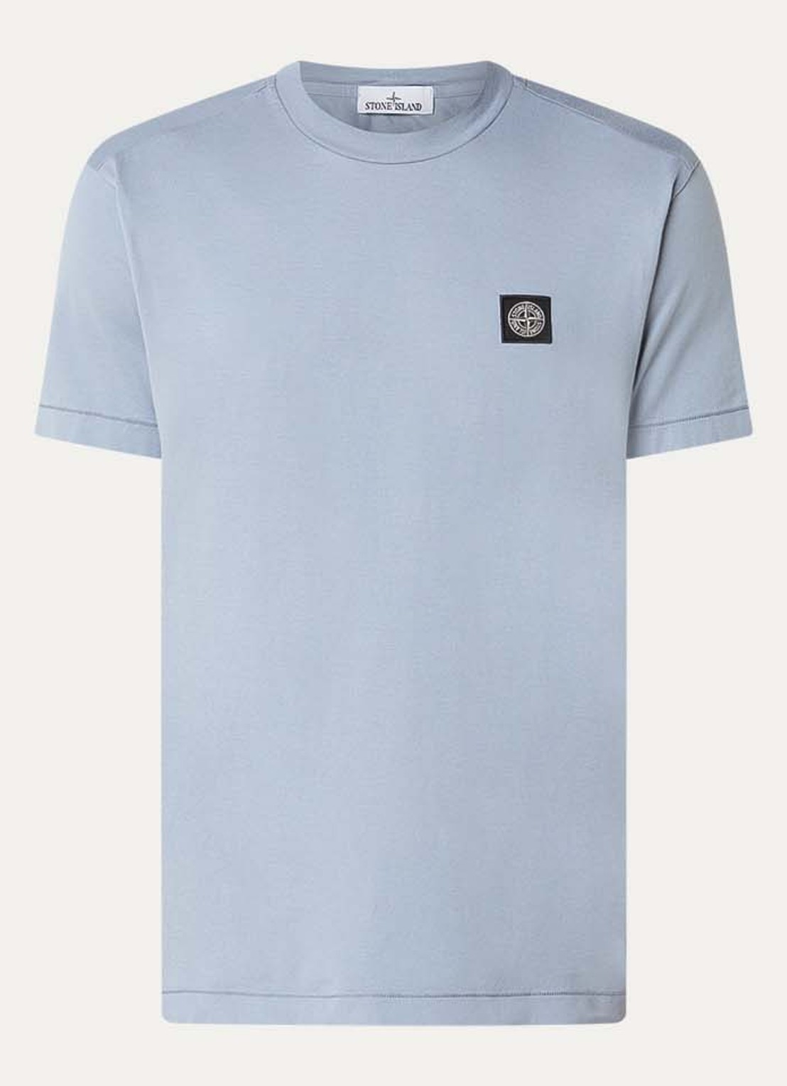 Stone Island 11002 T-shirt met logo - voorkant 3 blauw