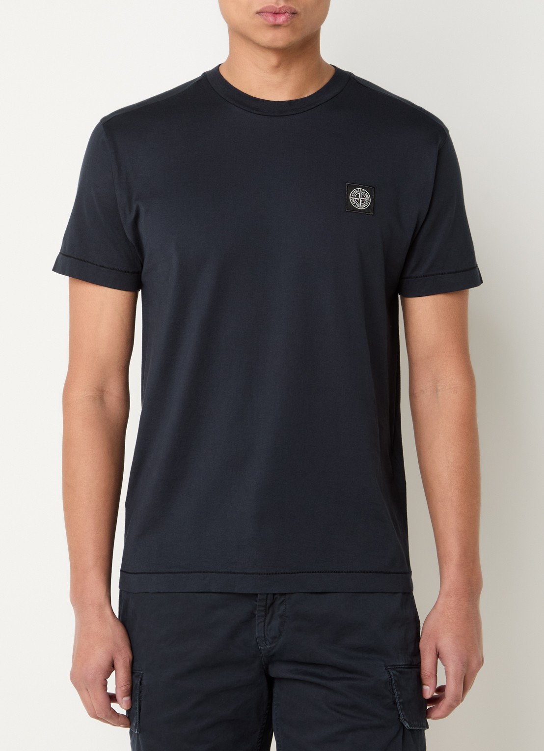 Stone Island 11002 T-shirt met logo - detail 4 donkerblauw