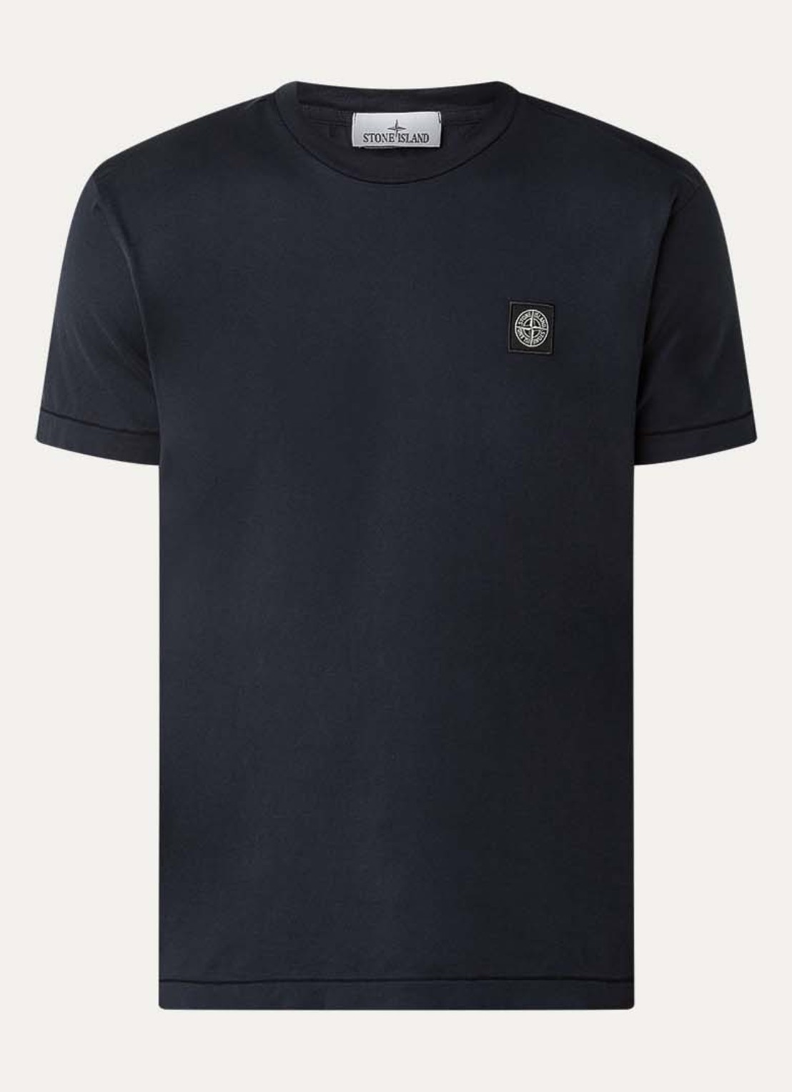 Stone Island 11002 T-shirt met logo - voorkant donkerblauw