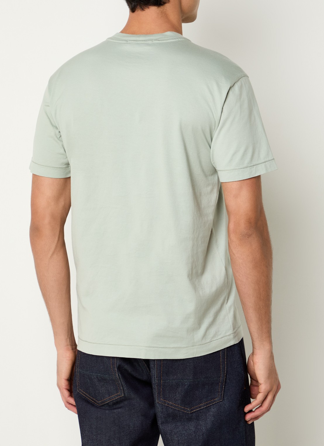 Stone Island 11002 T-shirt met logo - achterkant lichtgroen