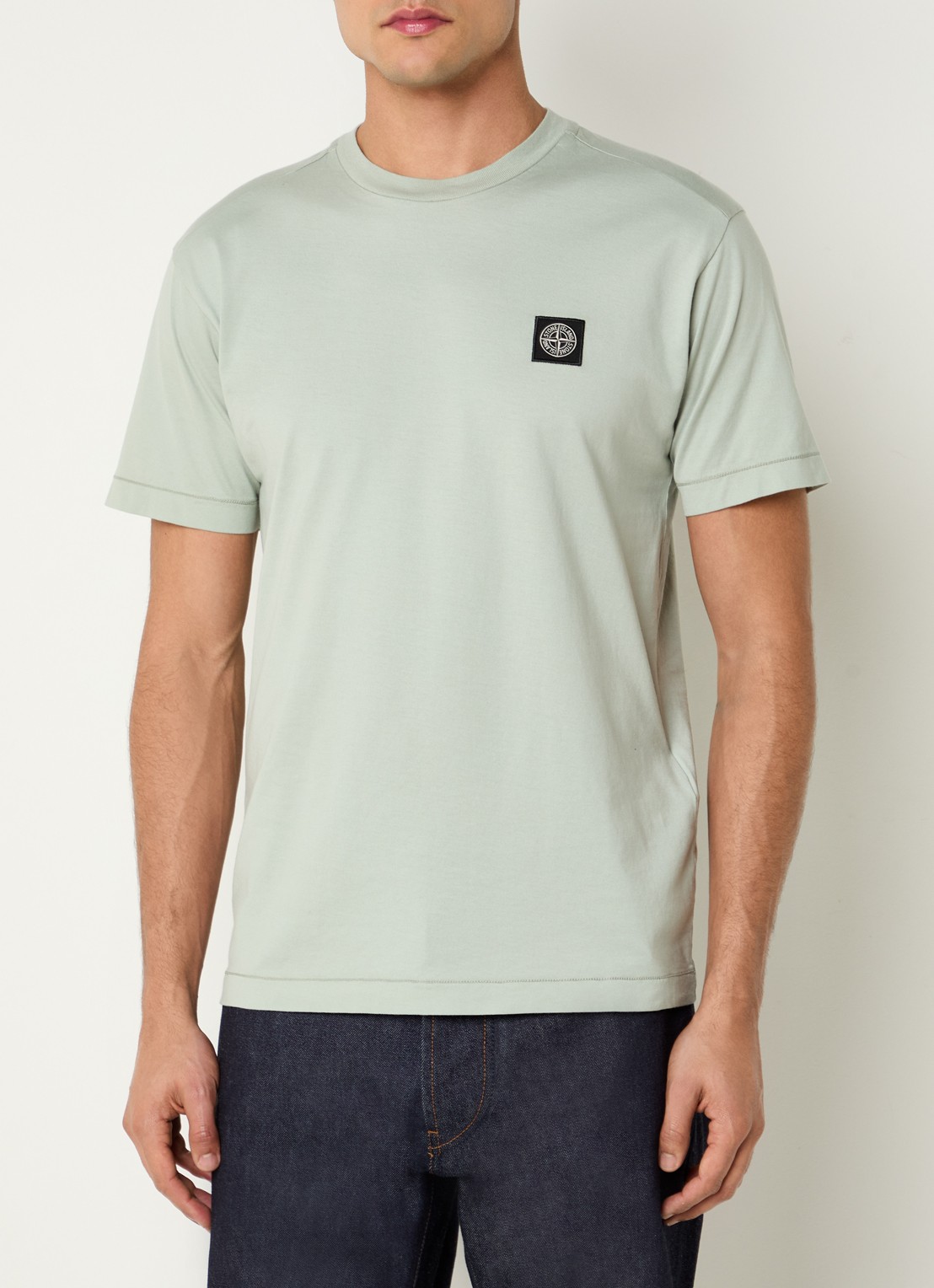 Stone Island 11002 T-shirt met logo - detail 4 lichtgroen