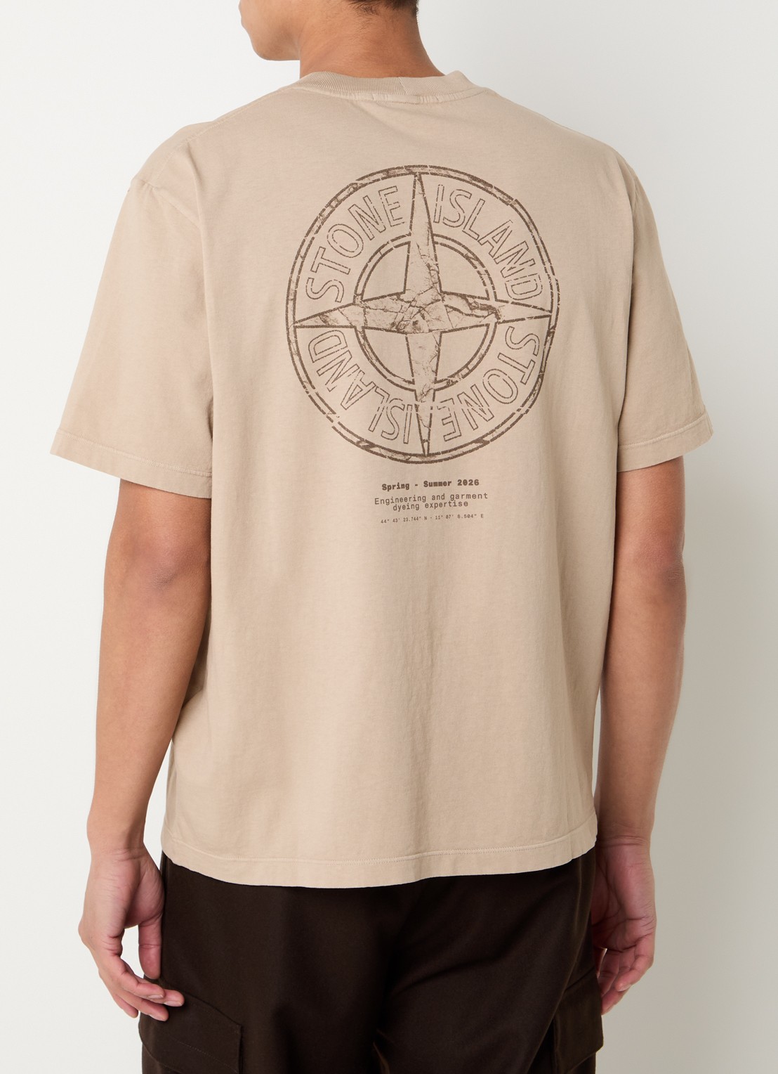 Stone Island 12002 T-shirt met logo- en backprint - detail 3 beige
