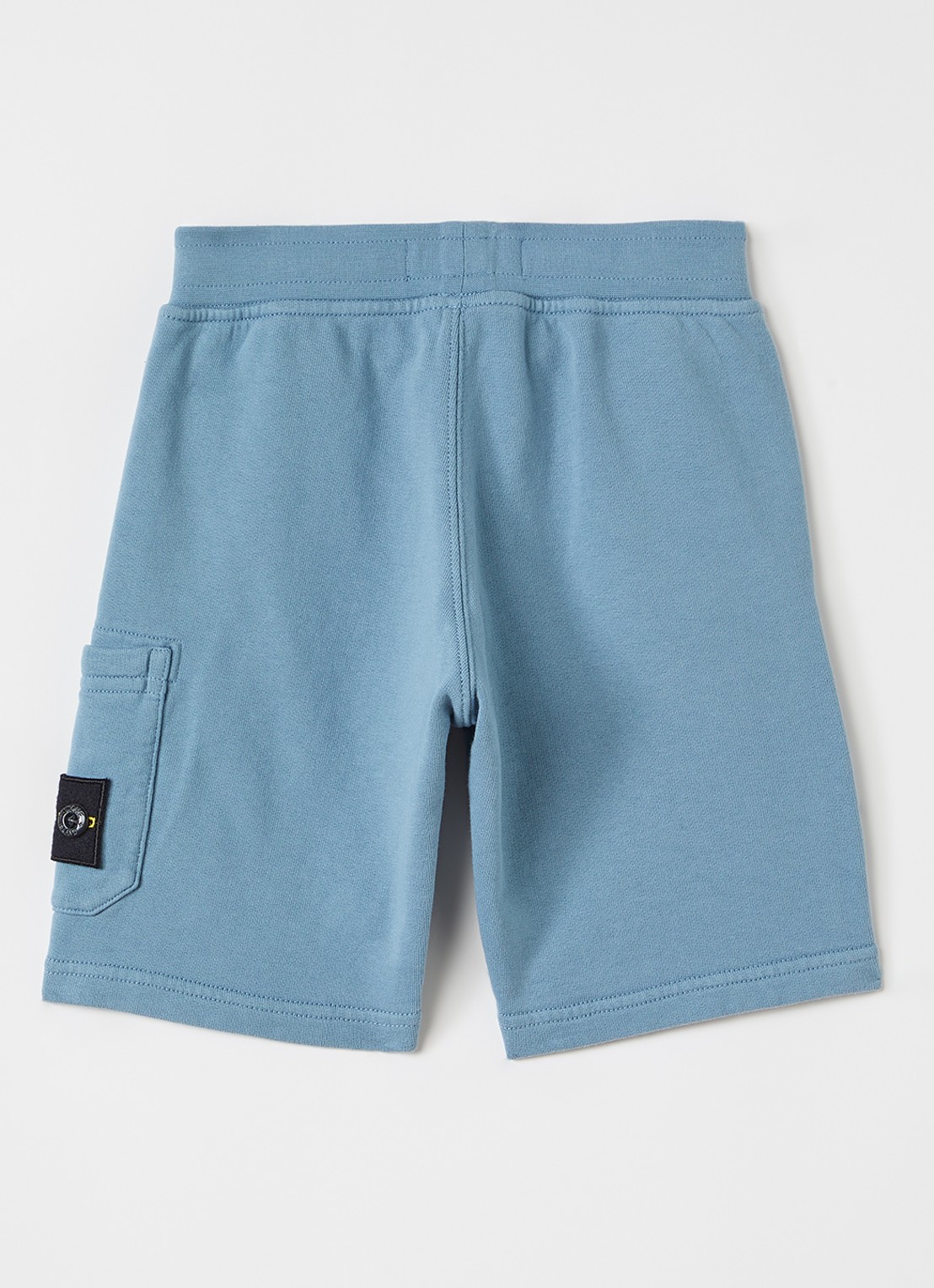 Stone Island 200006 straight fit korte joggingbroek met opgestikte zak - voorkant 2 staalblauw