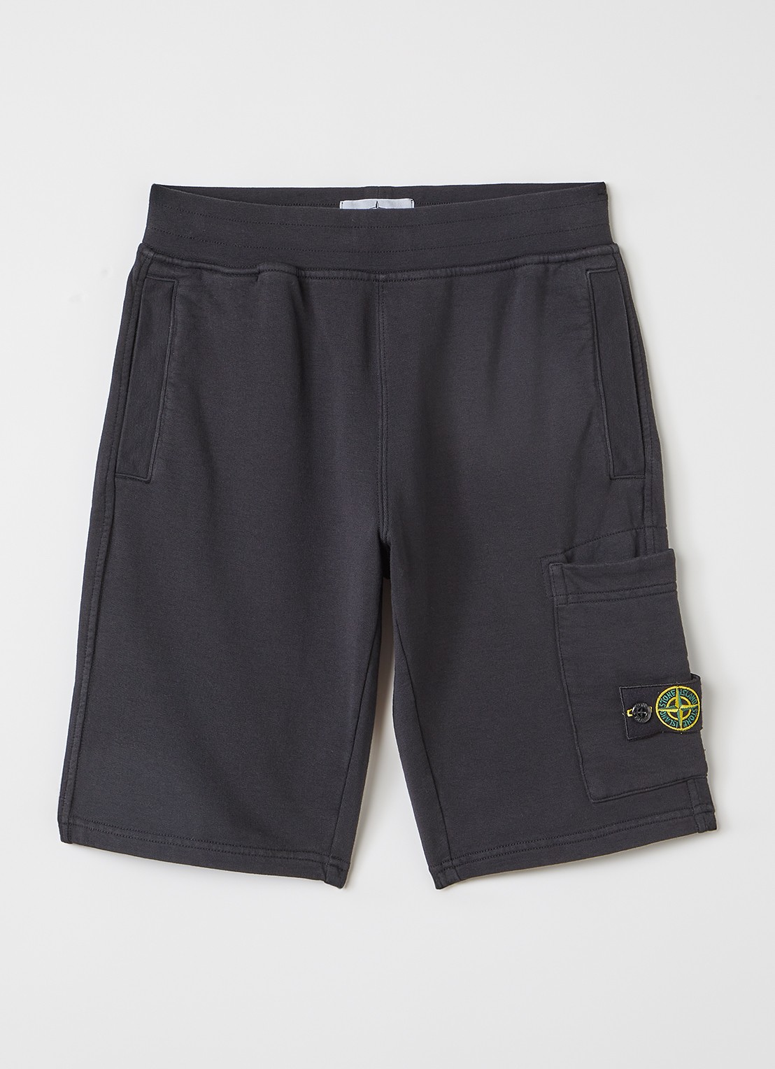 Stone Island 200006 straight fit korte joggingbroek met opgestikte zak - voorkant 2 zwart