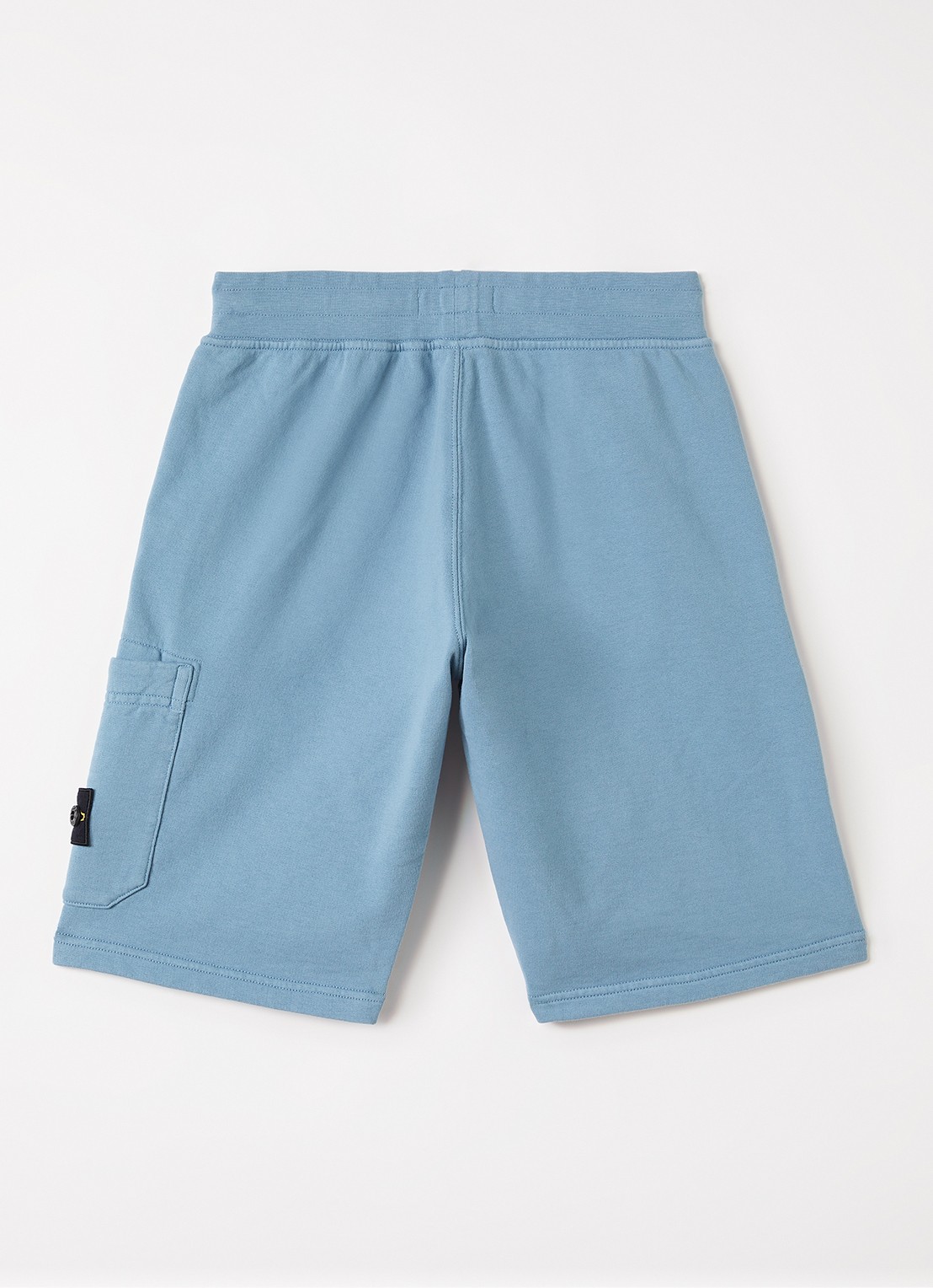 Stone Island 200006 straight fit korte joggingbroek met opgestikte zak - voorkant 3 staalblauw