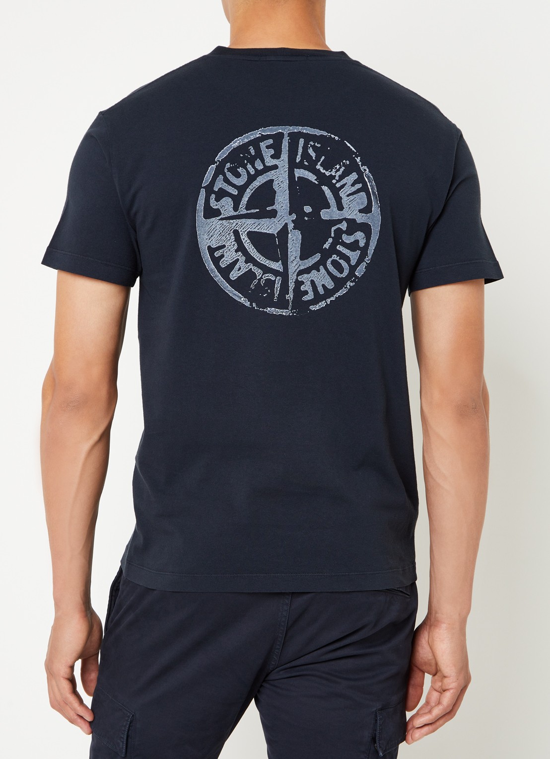 Stone Island 2NS82 T-shirt met logo- en backprint - detail 3 donkerblauw