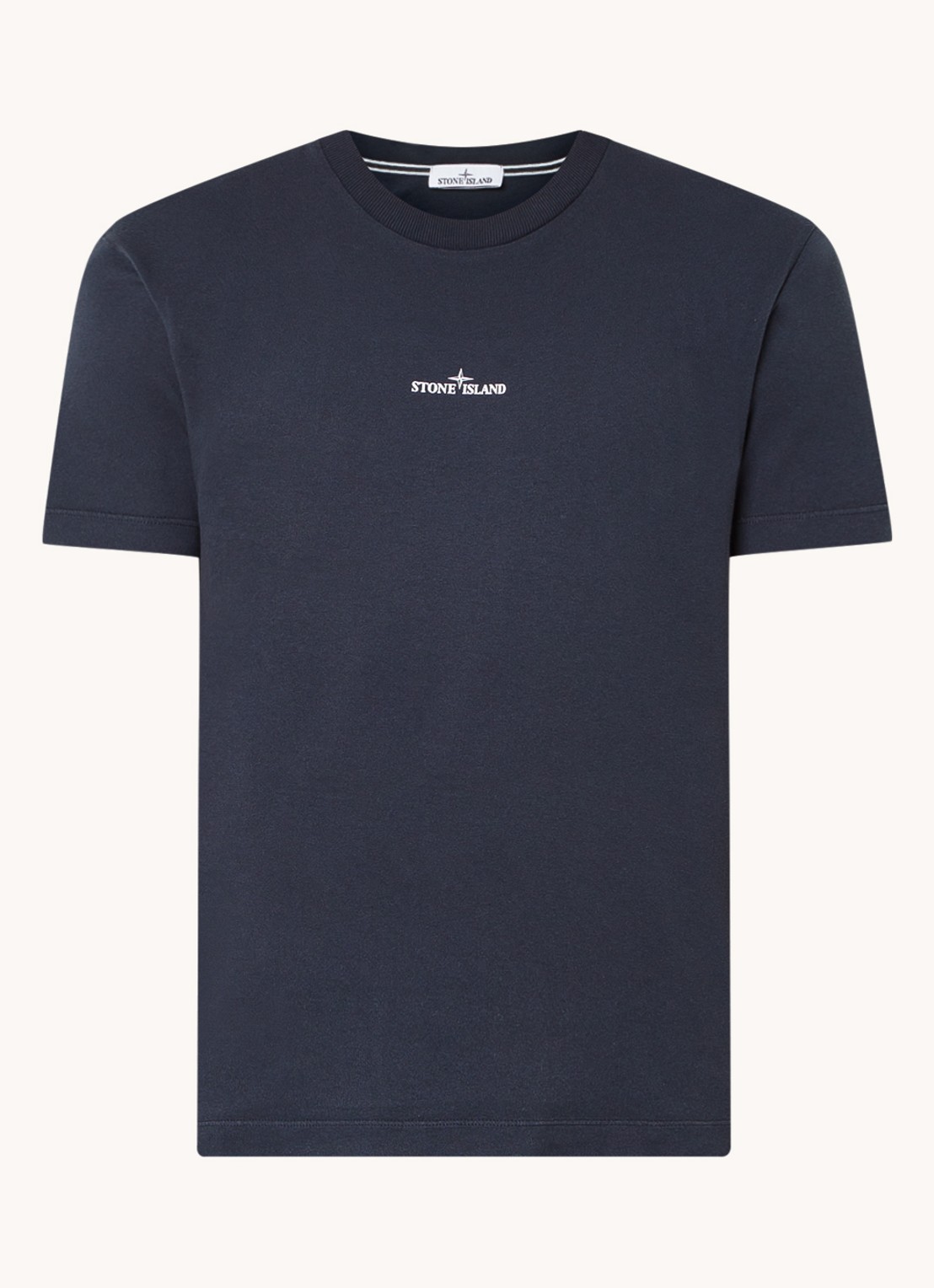 Stone Island 2NS82 T-shirt met logo- en backprint - voorkant donkerblauw