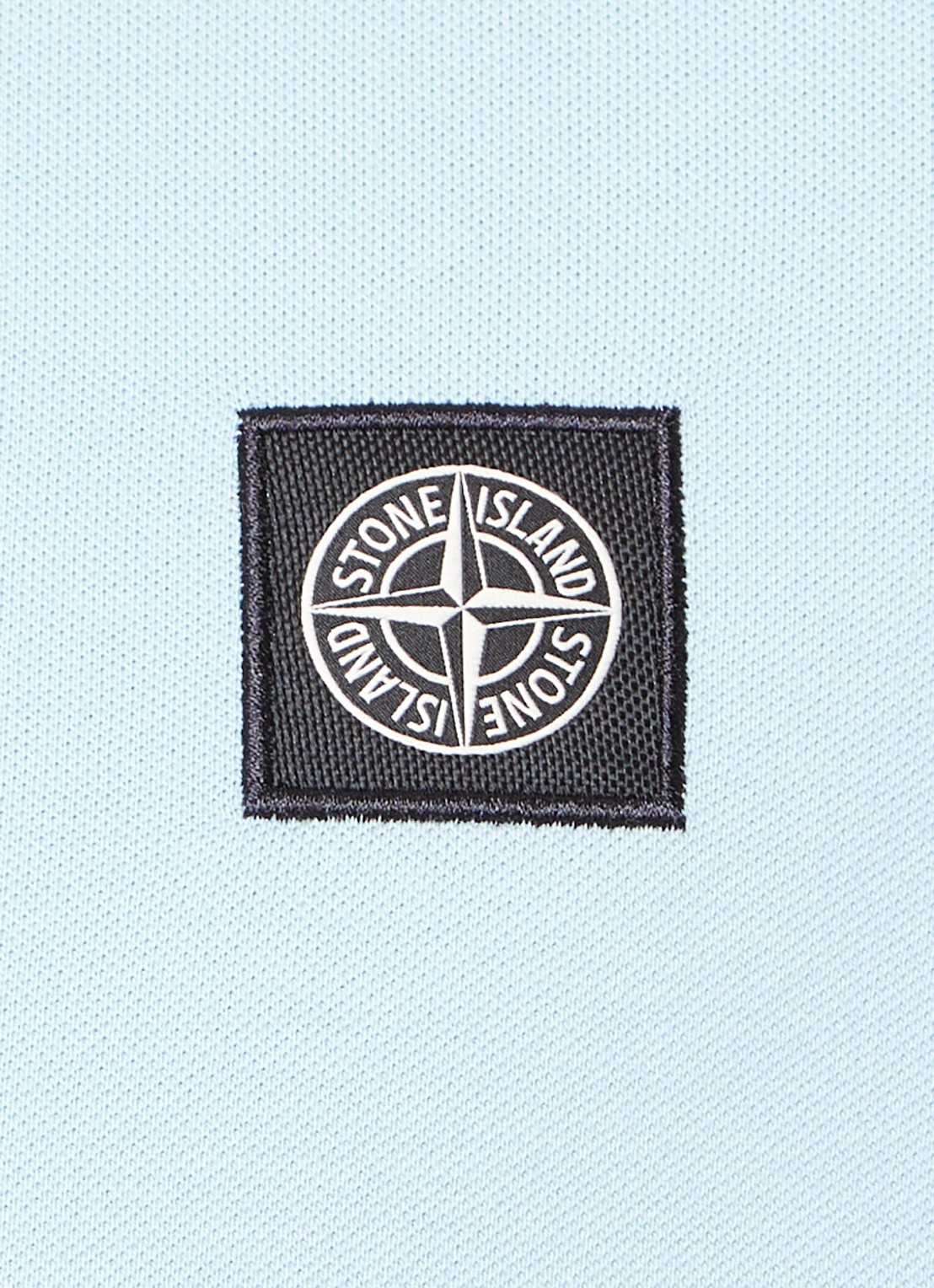 Stone Island 2SC18 slim fit polo van  piqué katoen met logo - detail 5 lichtblauw