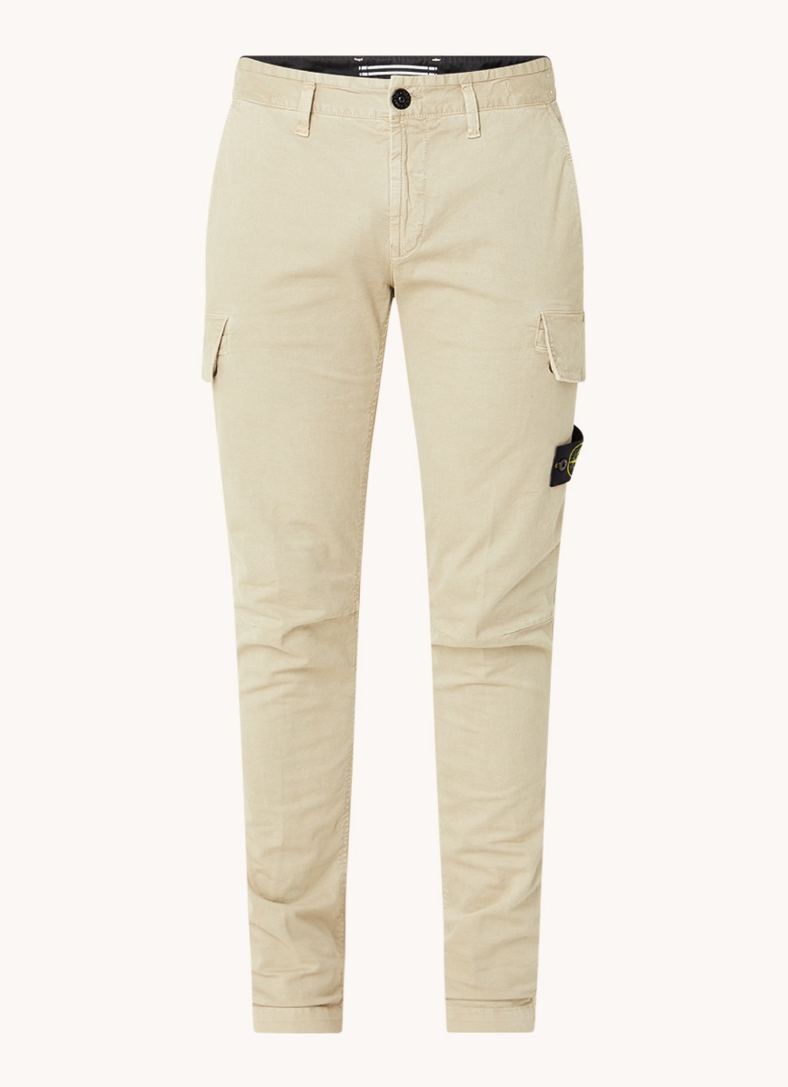 Stone Island 30604 skinny fit cargobroek met logo en klepzakken • Zand ...