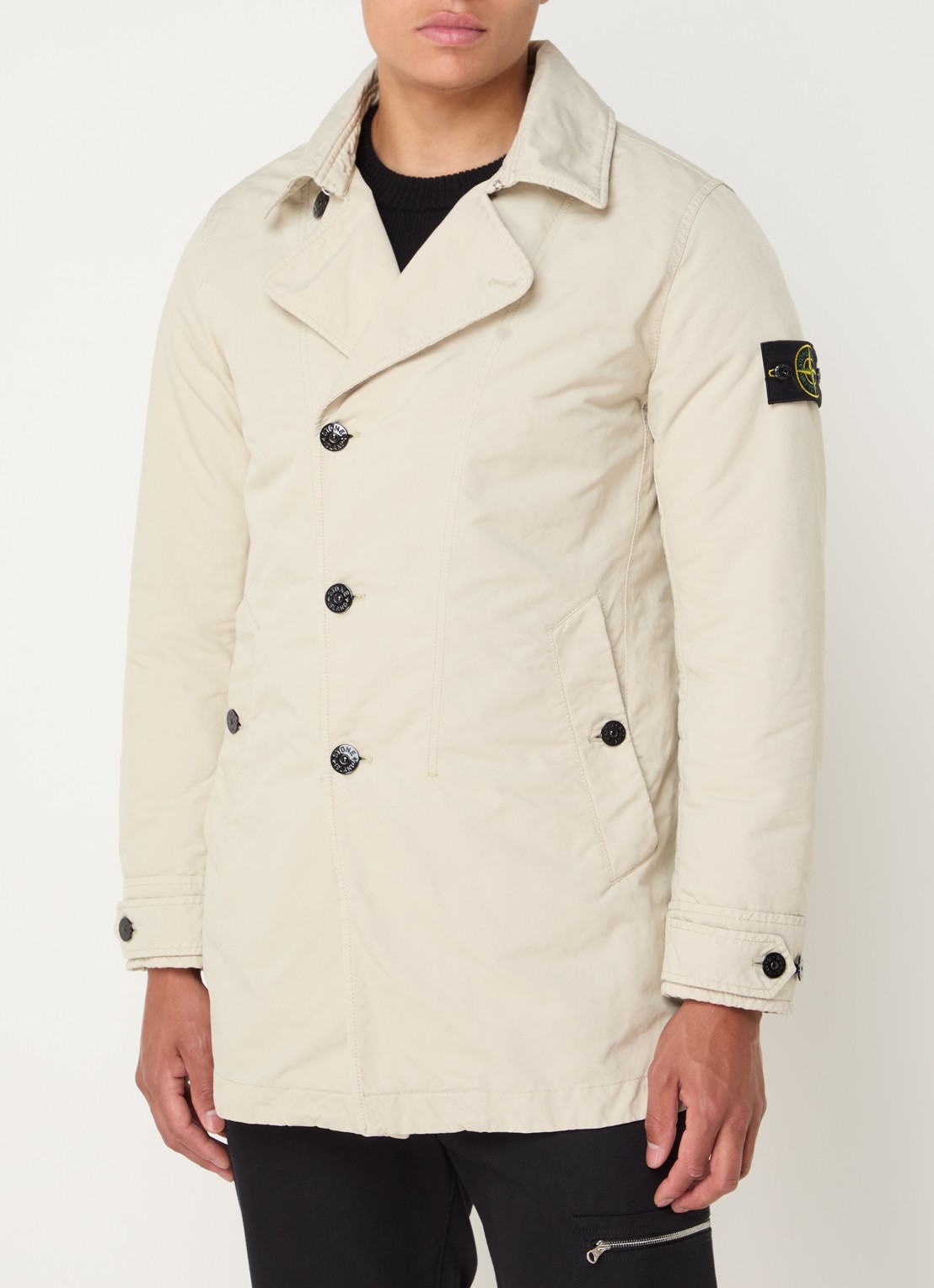 Stone Island 42149 trenchcoat met steekzakken en logo - detail 3 beige
