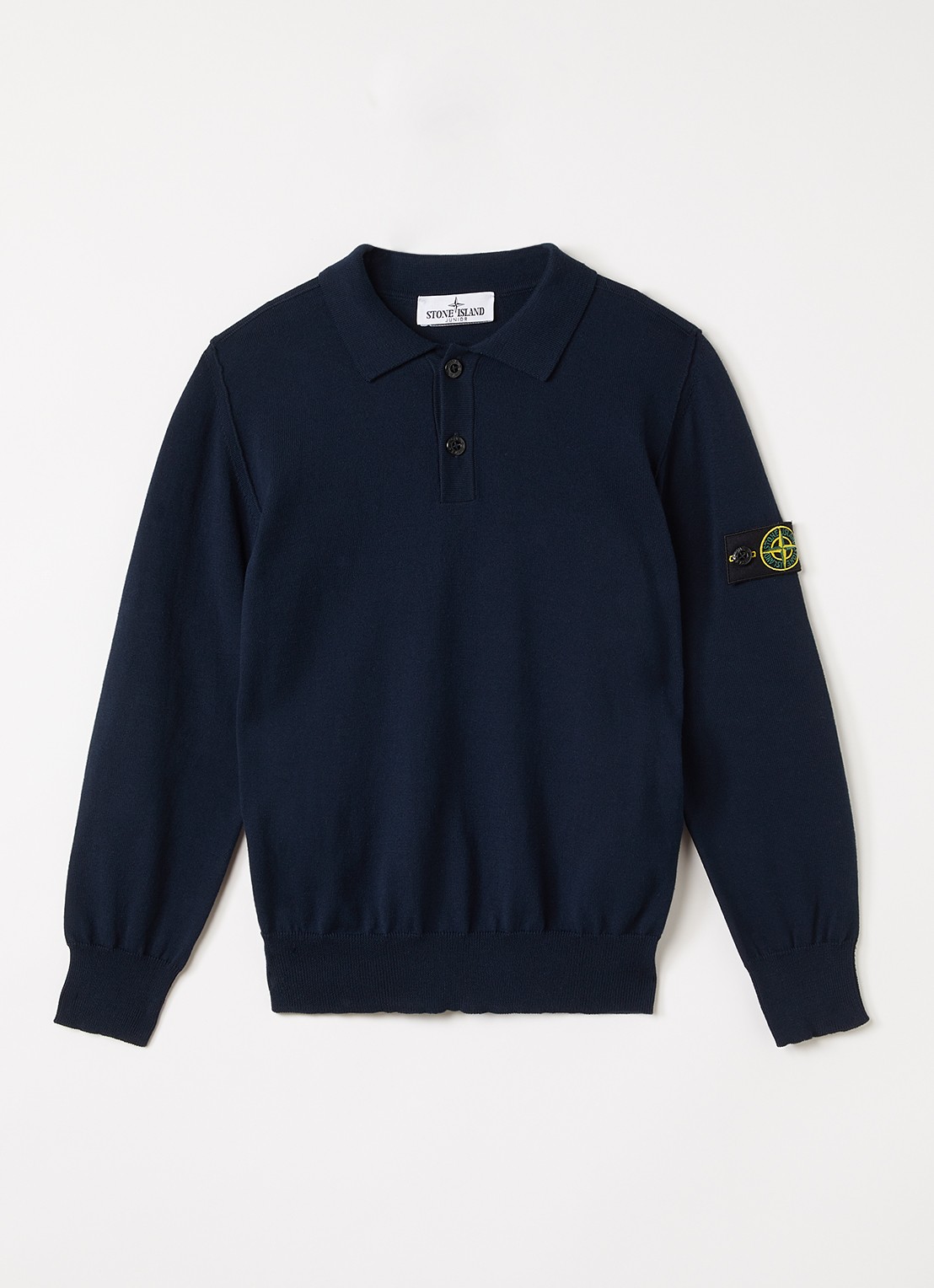 Stone Island 51000 polo met logoborduring - voorkant 2 donkerblauw