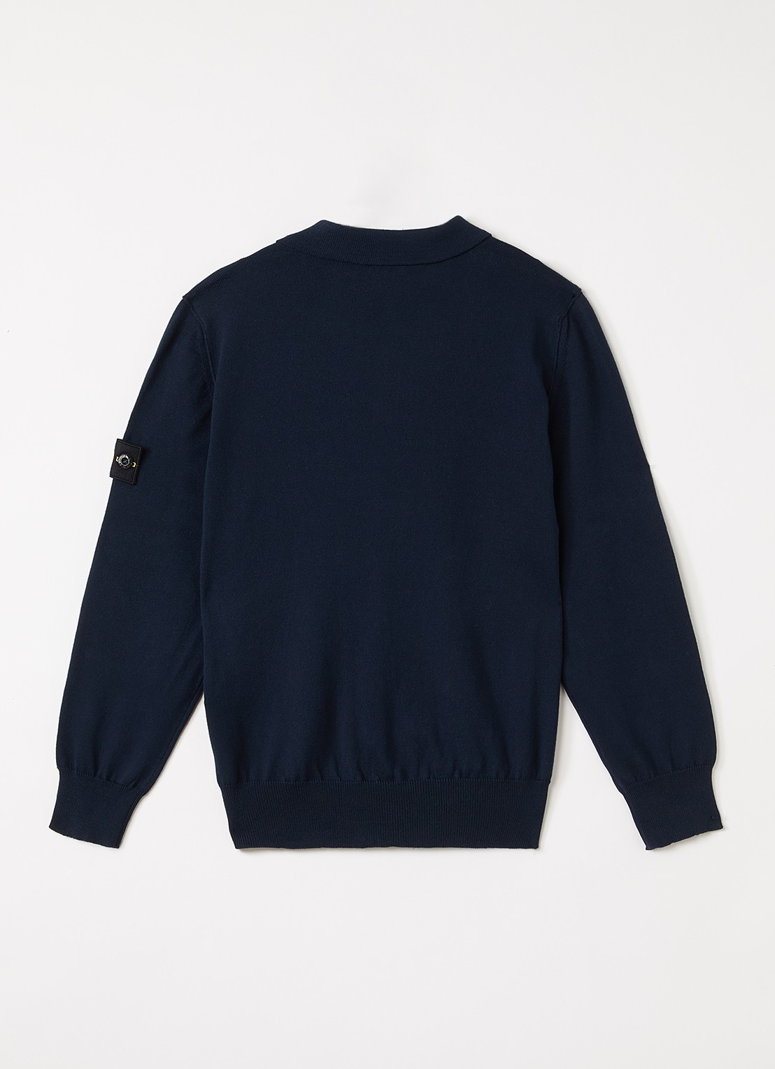 Stone Island 51000 polo met logoborduring - voorkant 3 donkerblauw