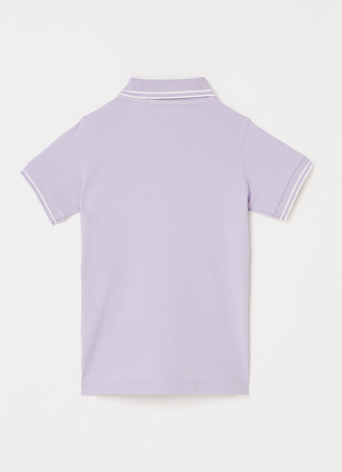Stone Island 621348 polo van piqué katoen met logoborduring - voorkant 2 lila