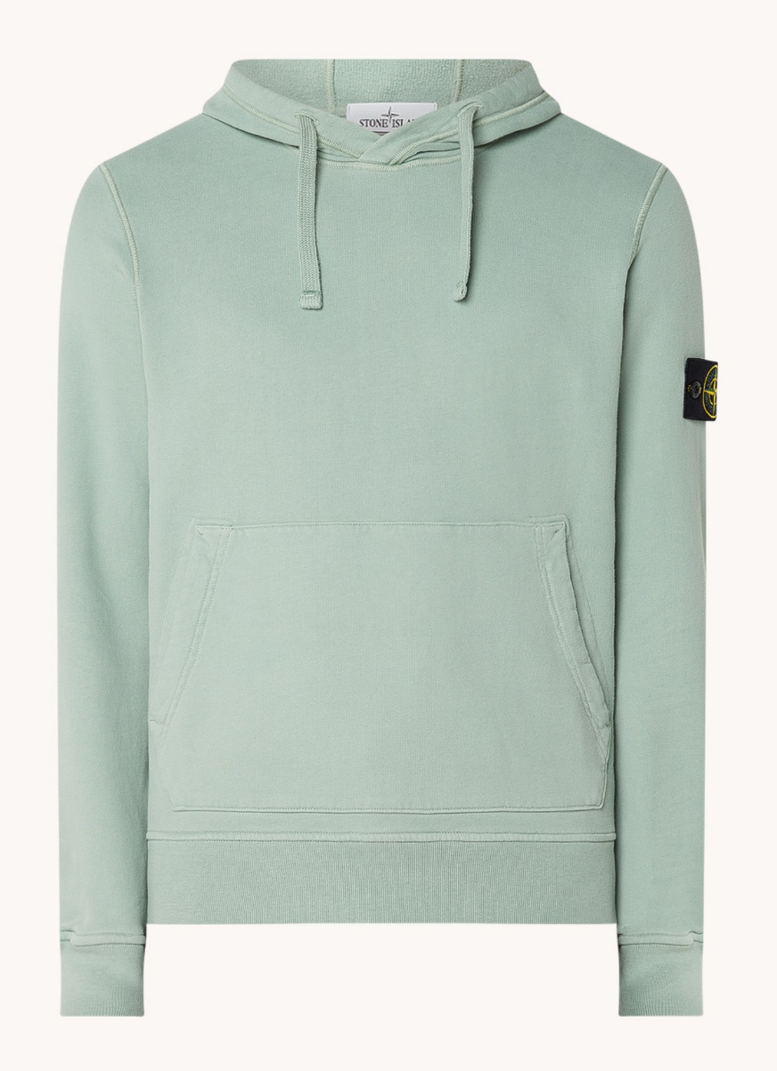 Stone Island 64120 Hoodie met logo - voorkant lindegroen