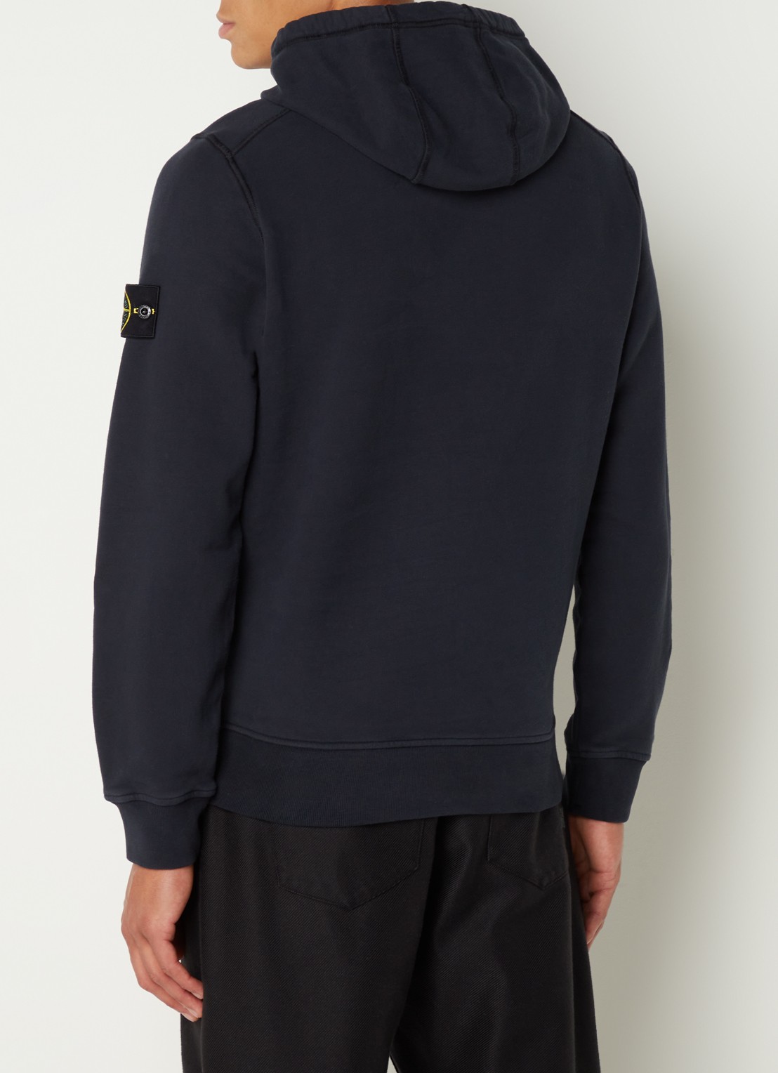 Stone Island 64120 Hoodie met logo - achterkant 3 donkerblauw