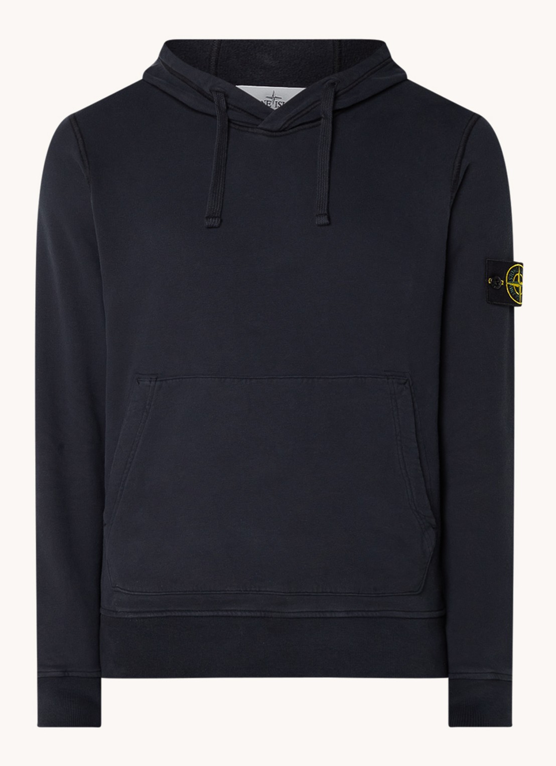 Stone Island 64120 Hoodie met logo - voorkant donkerblauw