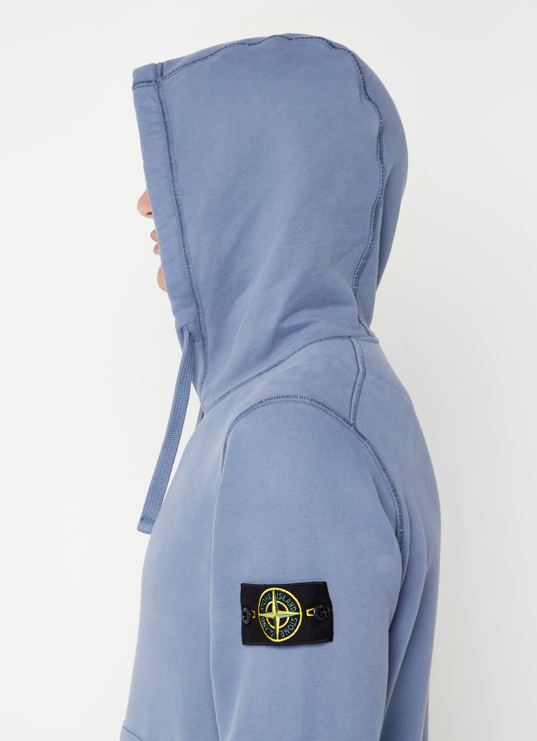 Stone Island 64120 Hoodie met logo - detail 4 staalblauw