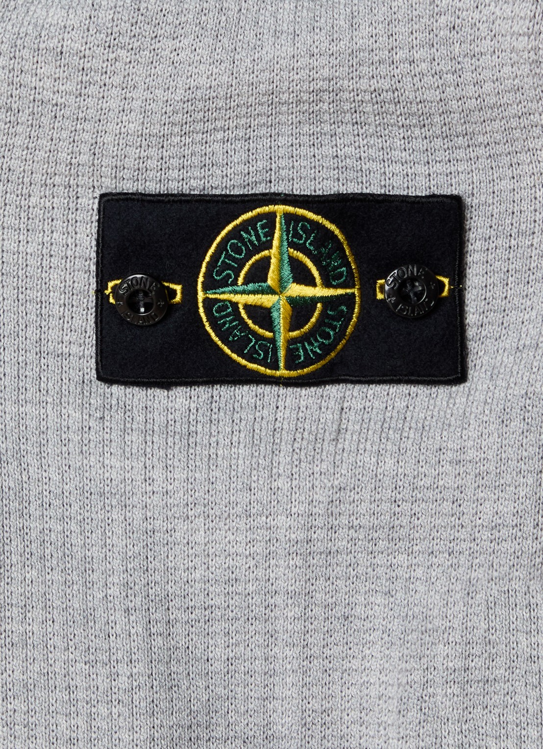 Stone Island 64349 fijngebreide trui met polokraag en logo - detail 5 grijsmele