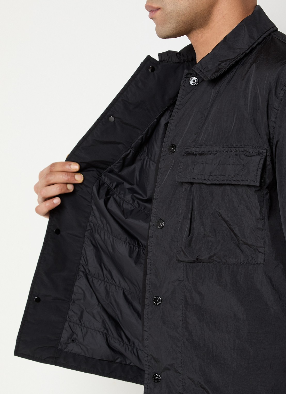 Stone Island 77087 jack met borstzak en logo - detail 6 zwart