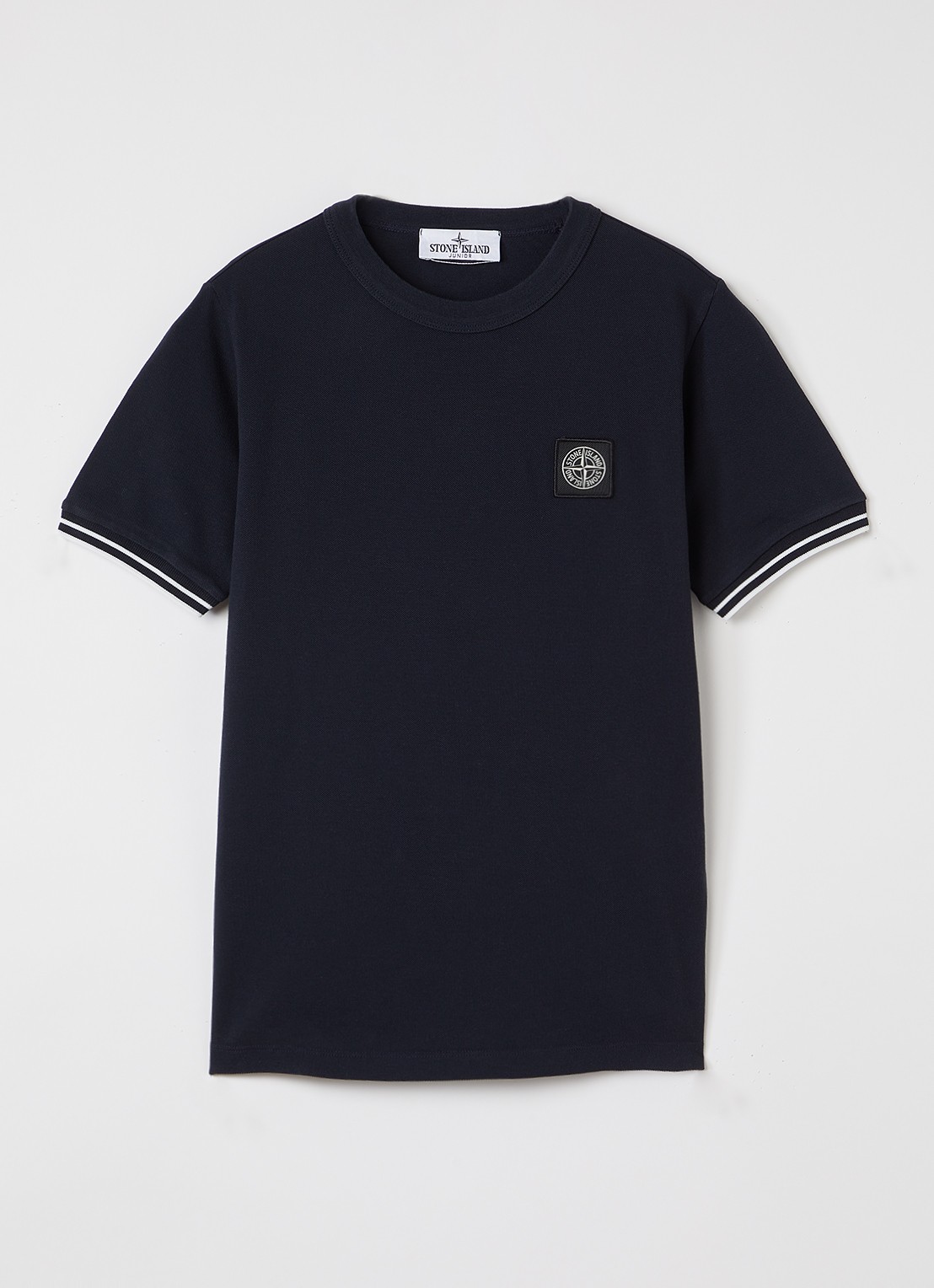 Stone Island 80538 T-shirt met logo - voorkant donkerblauw