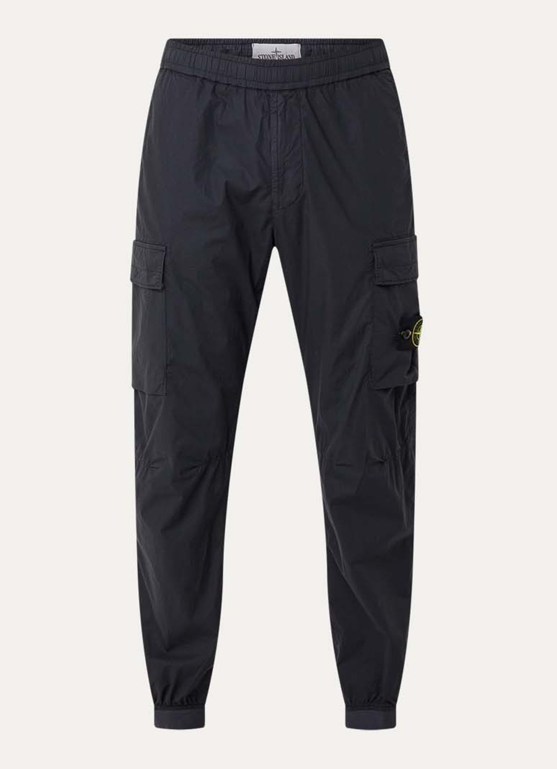 Stone Island 93582 tapered fit cargobroek met steekzakken en logo - voorkant 5 donkerblauw