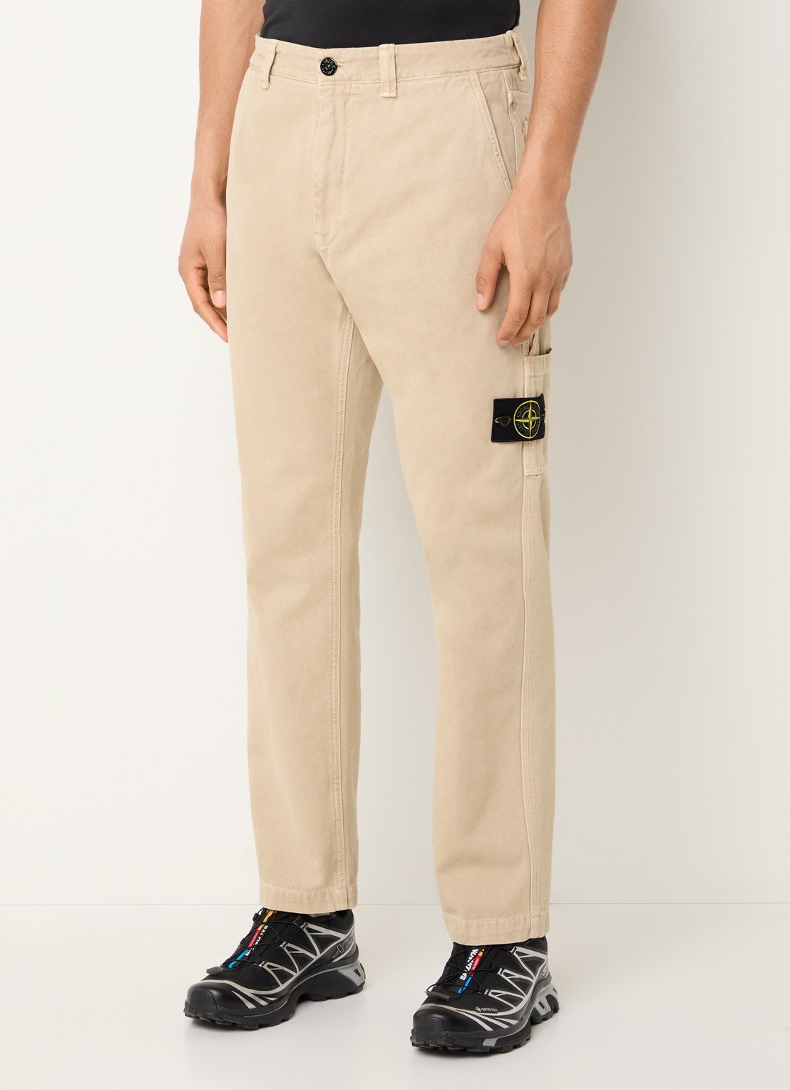 Stone Island 94459 straight fit cargobroek met steekzakken - detail 4 beige