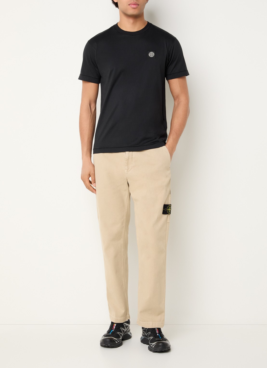 Stone Island 94459 straight fit cargobroek met steekzakken - voorkant 3 beige