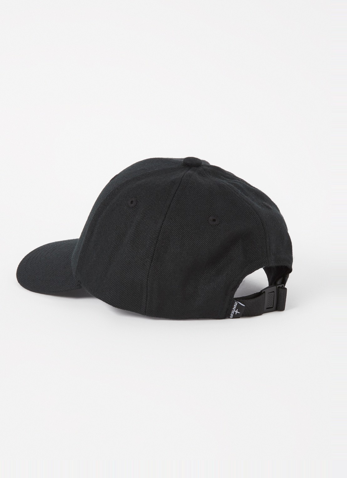 Stone Island 99675 pet in wolblend met logoborduring  - detail zwart