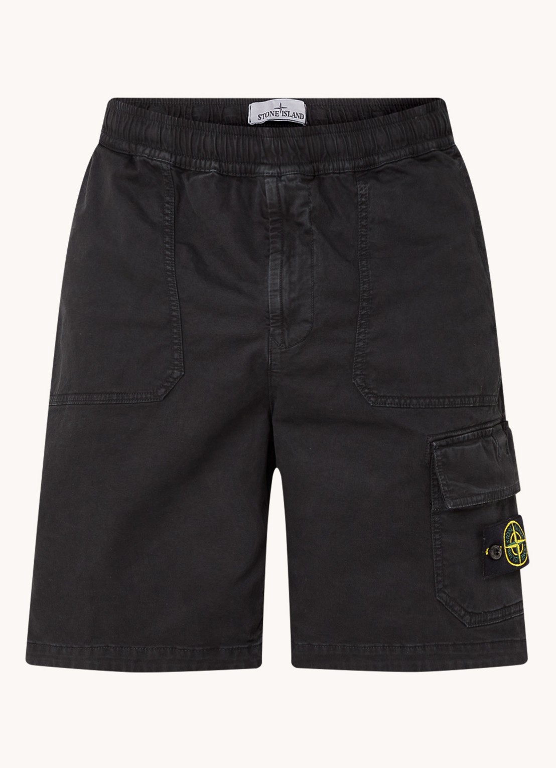 Stone Island Broken Twill korte broek met steekzakken - voorkant 2 zwart