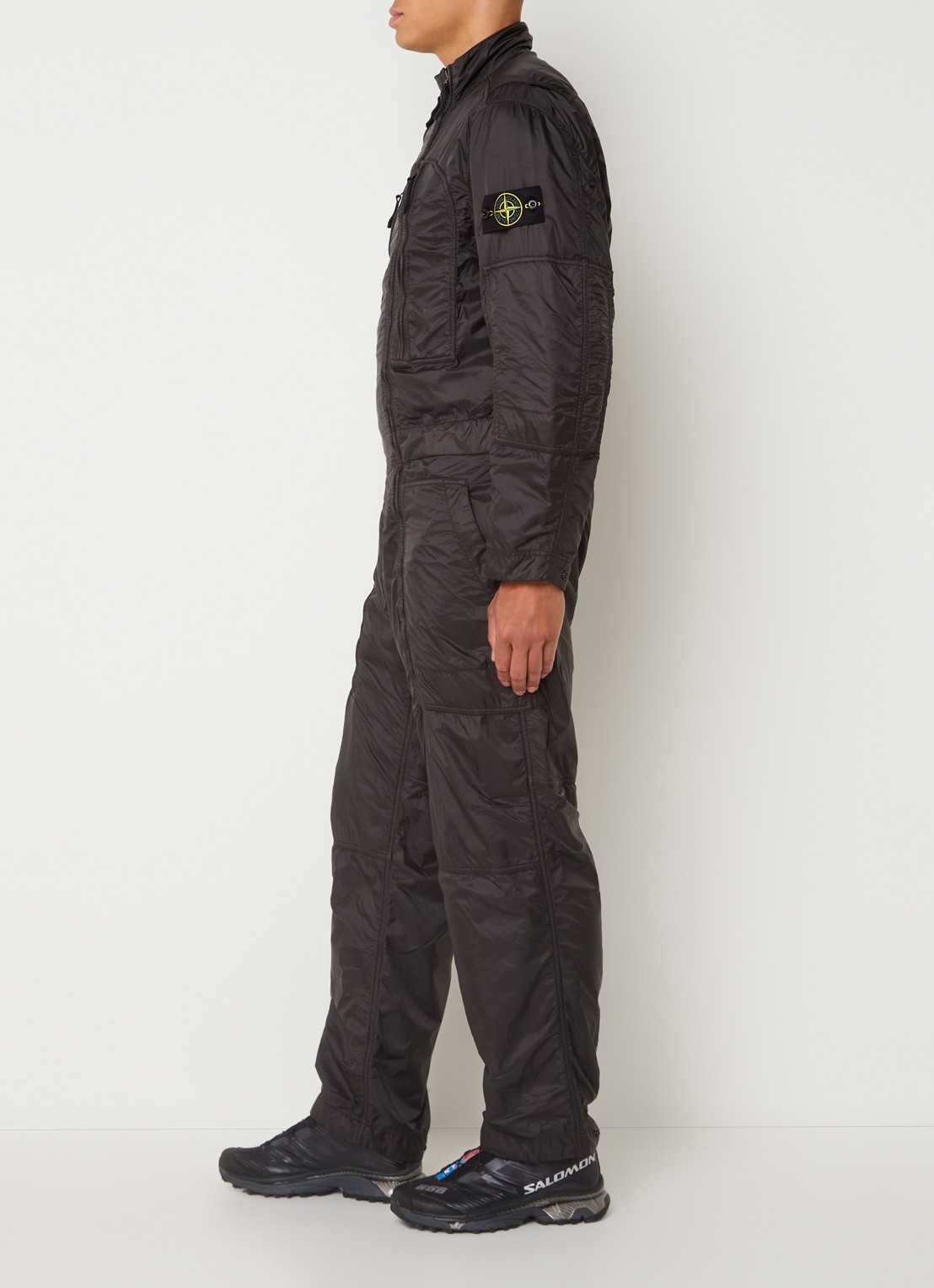 Stone Island F0135 straight fit jumpsuit met logo - detail 2 donkergrijs