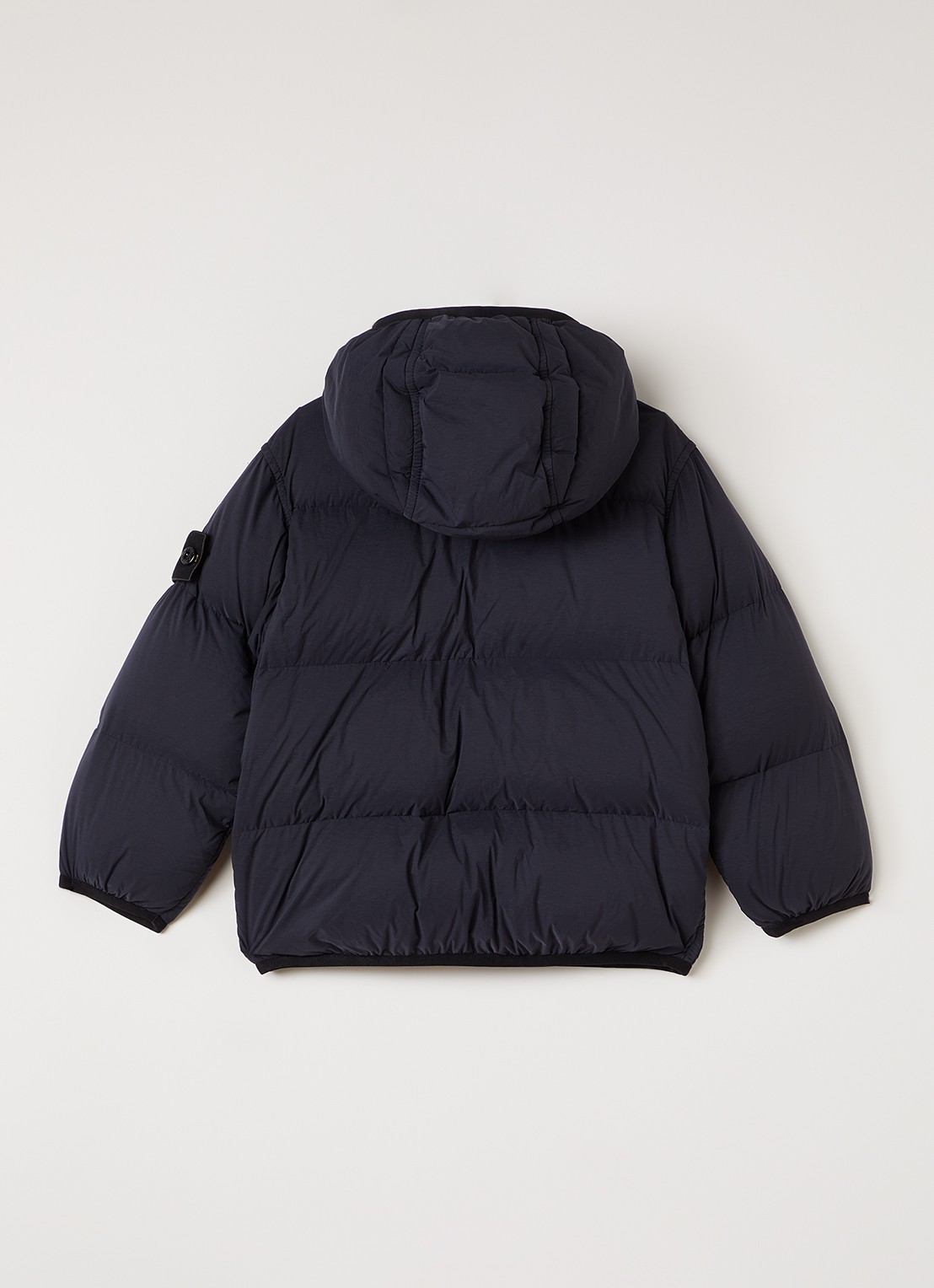 Stone Island Gewatteerd jack met capuchon en ritszakken - achterkant donkerblauw