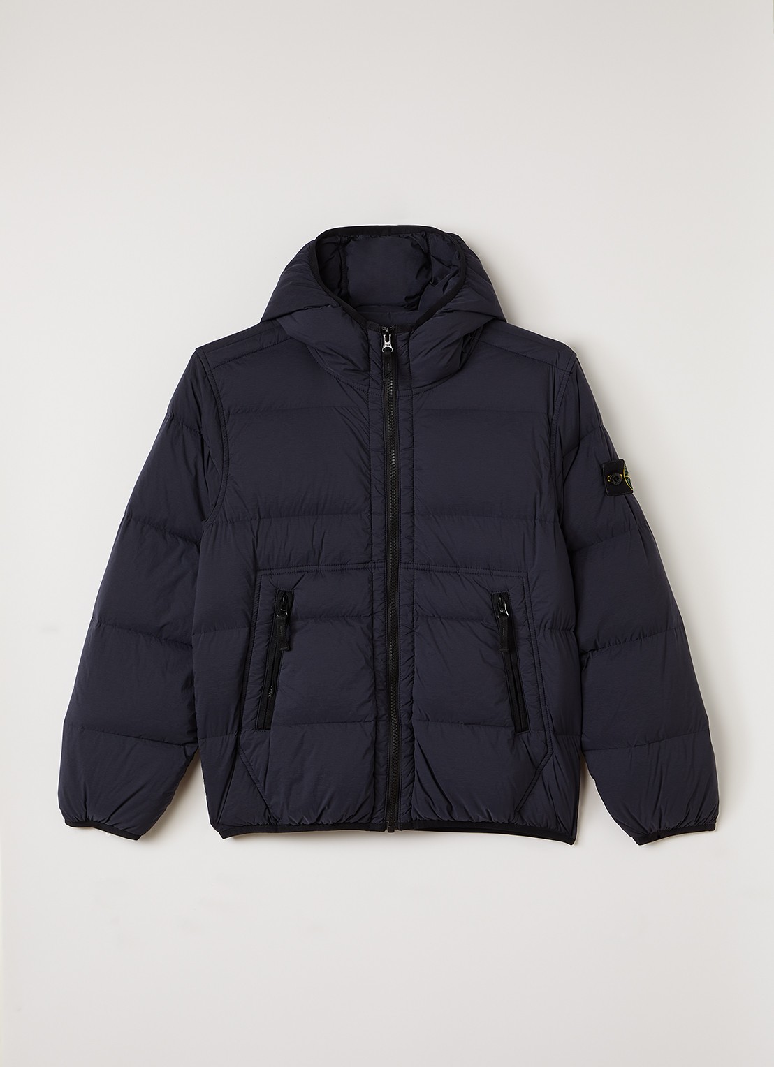 Stone Island Gewatteerd jack met donsvulling - voorkant 2 donkerblauw