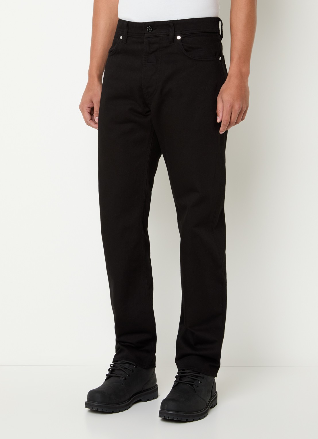 Stone Island K2S15 straight leg jeans met steekzakken - detail 2 zwart