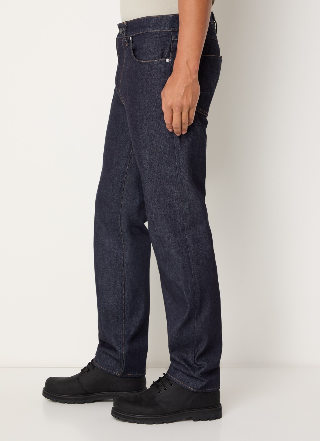 Stone Island K2S15 straight leg jeans met steekzakken - detail 5 donkerblauw