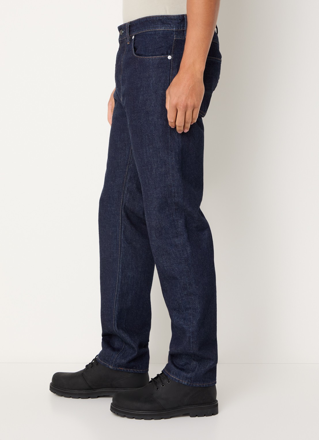Stone Island K2S15 straight leg jeans met steekzakken - detail 5 donkerblauw