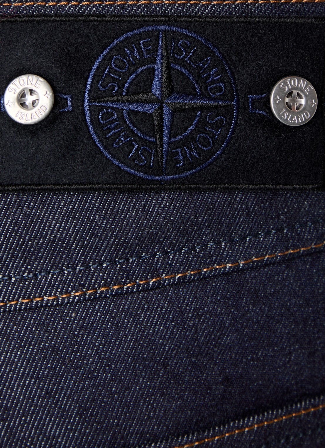 Stone Island K2S15 straight leg jeans met steekzakken - detail 6 donkerblauw