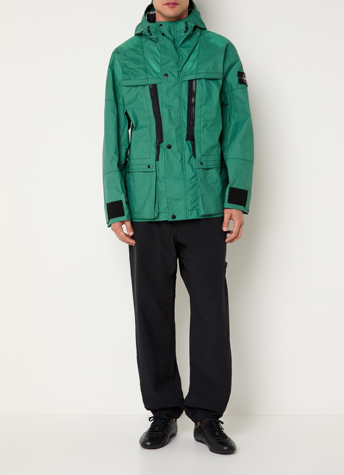 Stone Island Metal Lamina Ripstop softshell jack met opgestikte zakken - voorkant 2 groen