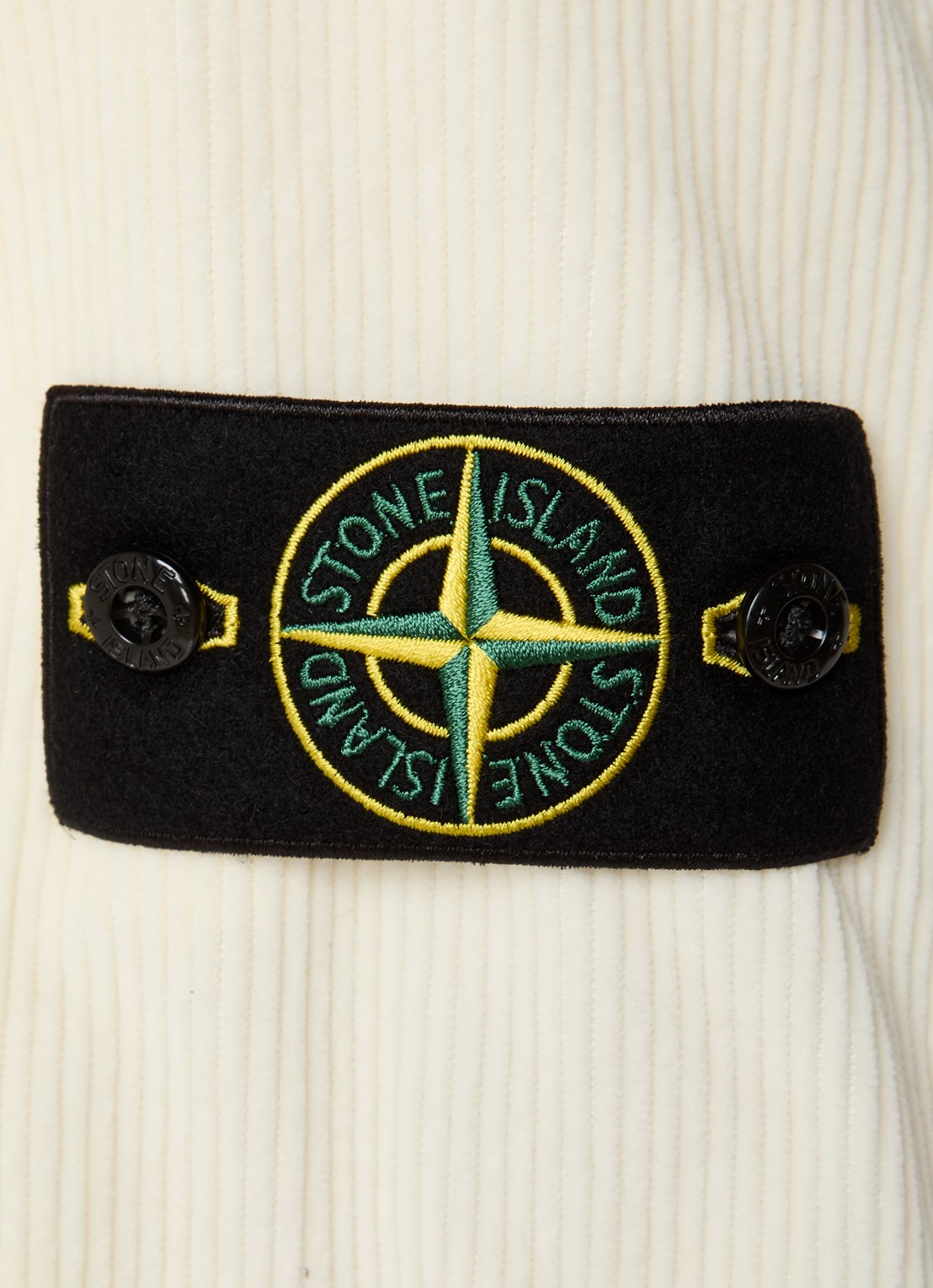 Stone Island Regular fit overshirt van corduroy met borstzak - detail 3 ivoor