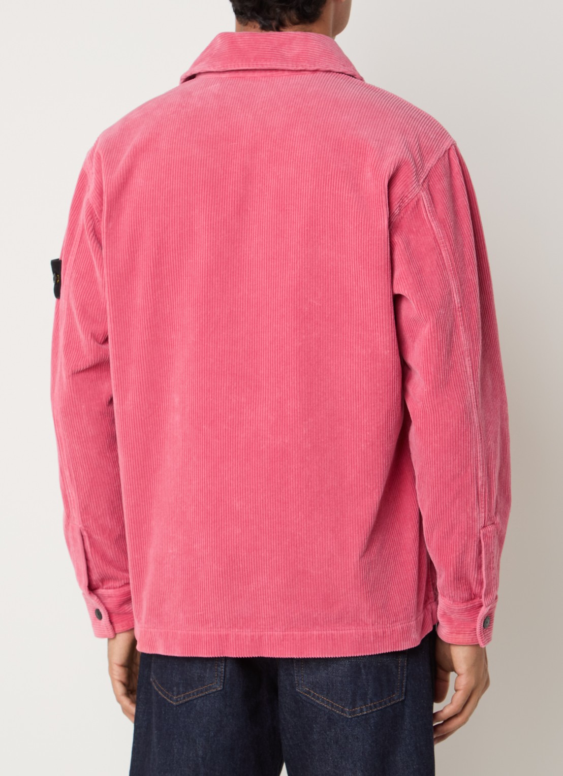 Stone Island Regular fit overshirt van corduroy met borstzak - achterkant roze