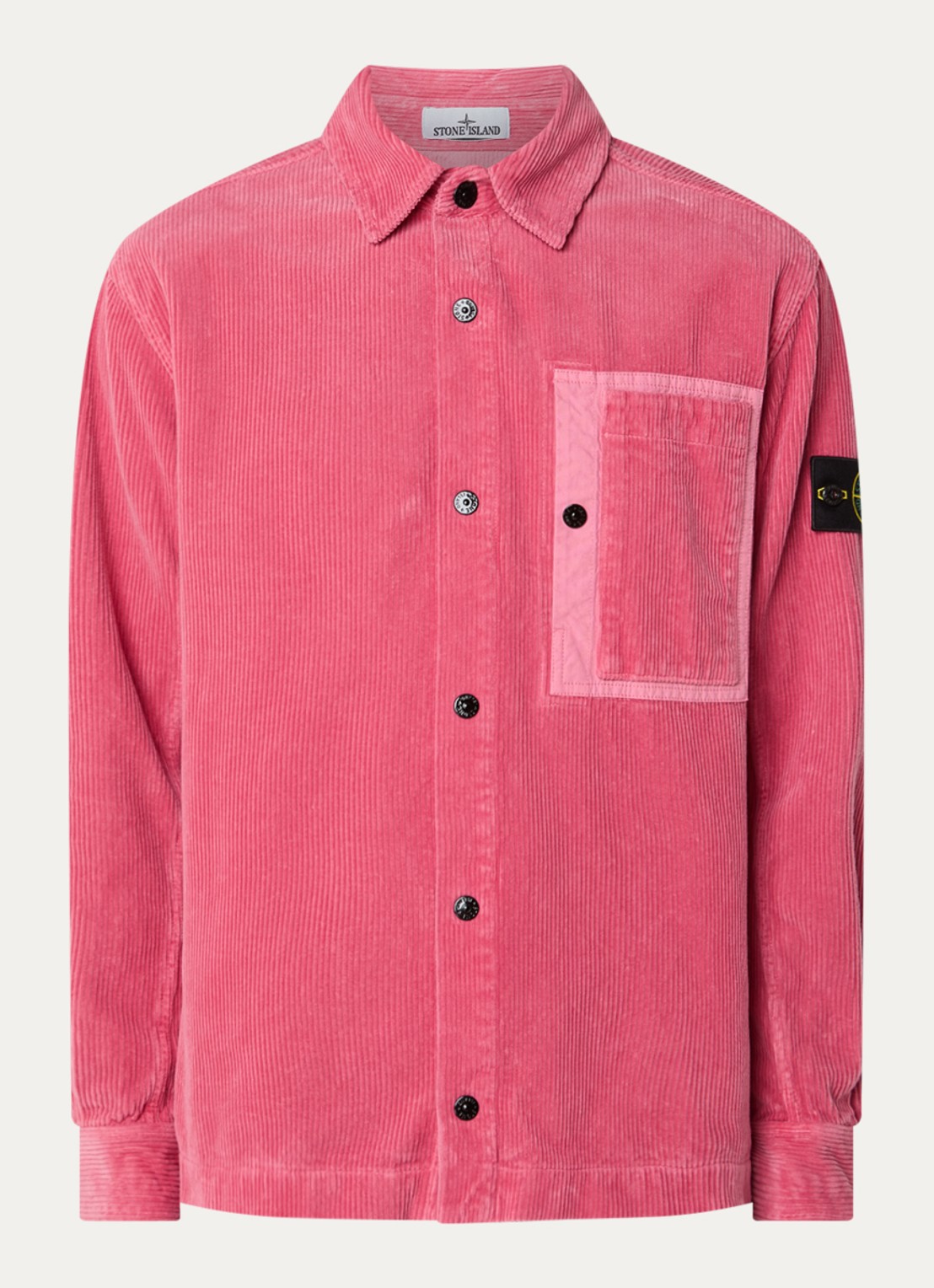 Stone Island Regular fit overshirt van corduroy met borstzak - voorkant 2 roze