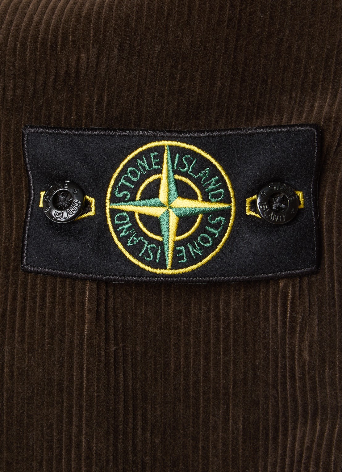 Stone Island Regular fit overshirt van corduroy met borstzak - detail 4 bruin